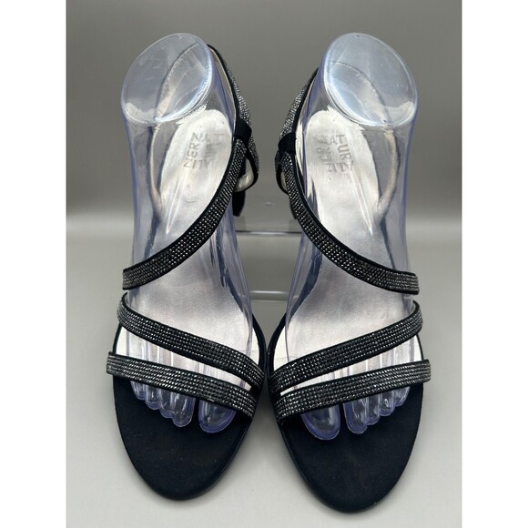 Naturalizer Vanessa2 Womens Strappy Heeled Sandals Rhinestone Black Sz 9 WIDE - Picture 4 of 7